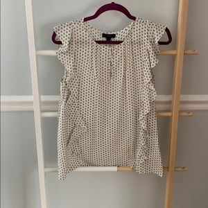 Perfect condition white and black ruffle tank top